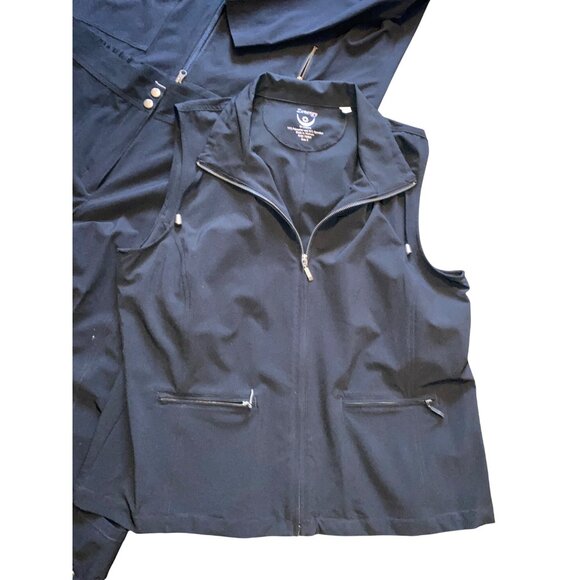 Zenergy by Chico’s 3-Pc Black Activewear Set – Jacket, Pants and Vest Sz L/XL - Picture 2 of 14